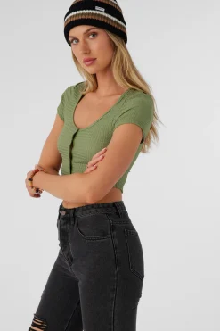 MARLENA TEXTURED KNIT CROP TOP