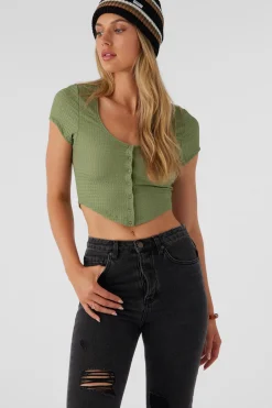 MARLENA TEXTURED KNIT CROP TOP