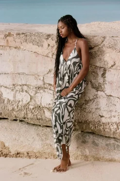 MEL MAXI BEACH HUT GEO SWIM COVER-UP DRESS