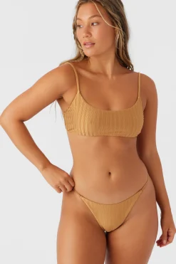 MIZI METALLIC RIB SURFSIDE BRALETTE TOP