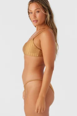 MIZI METALLIC RIB SURFSIDE BRALETTE TOP