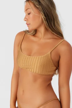 MIZI METALLIC RIB SURFSIDE BRALETTE TOP