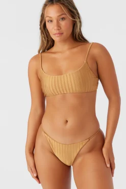MIZI METALLIC RIB SURFSIDE BRALETTE TOP