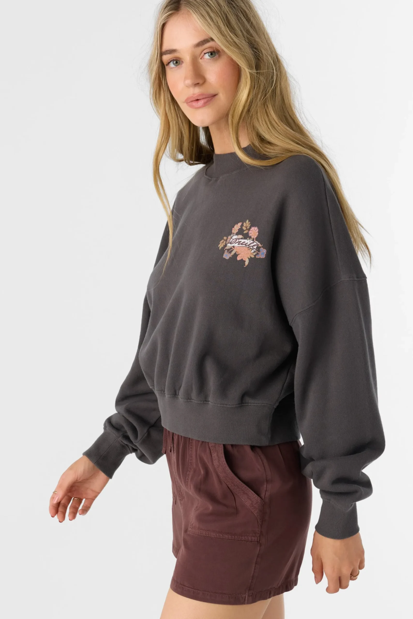 MOMENT CREW NECK CROPPED FLEECE