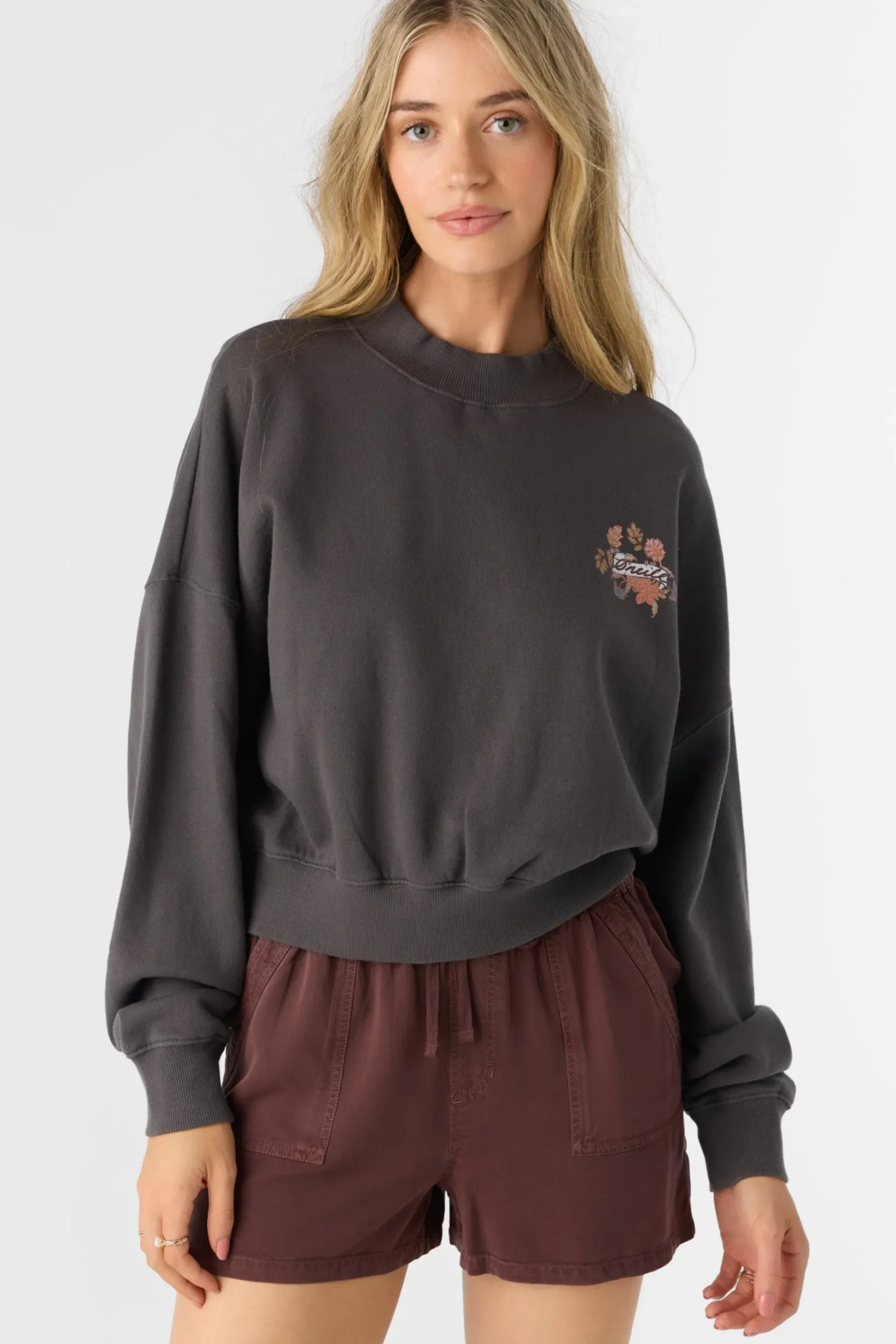 MOMENT CREW NECK CROPPED FLEECE