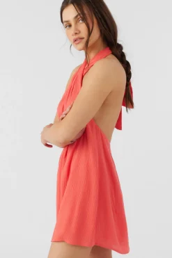 NAIMA SOLID HALTER DRESS