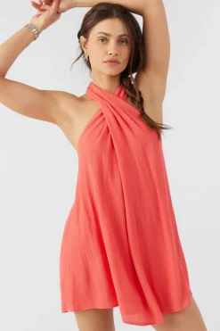 NAIMA SOLID HALTER DRESS