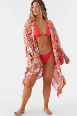 NATALIE ANTAYLA FLORAL KIMONO COVER-UP