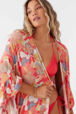 NATALIE ANTAYLA FLORAL KIMONO COVER-UP