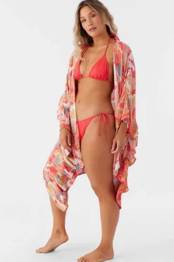 NATALIE ANTAYLA FLORAL KIMONO COVER-UP