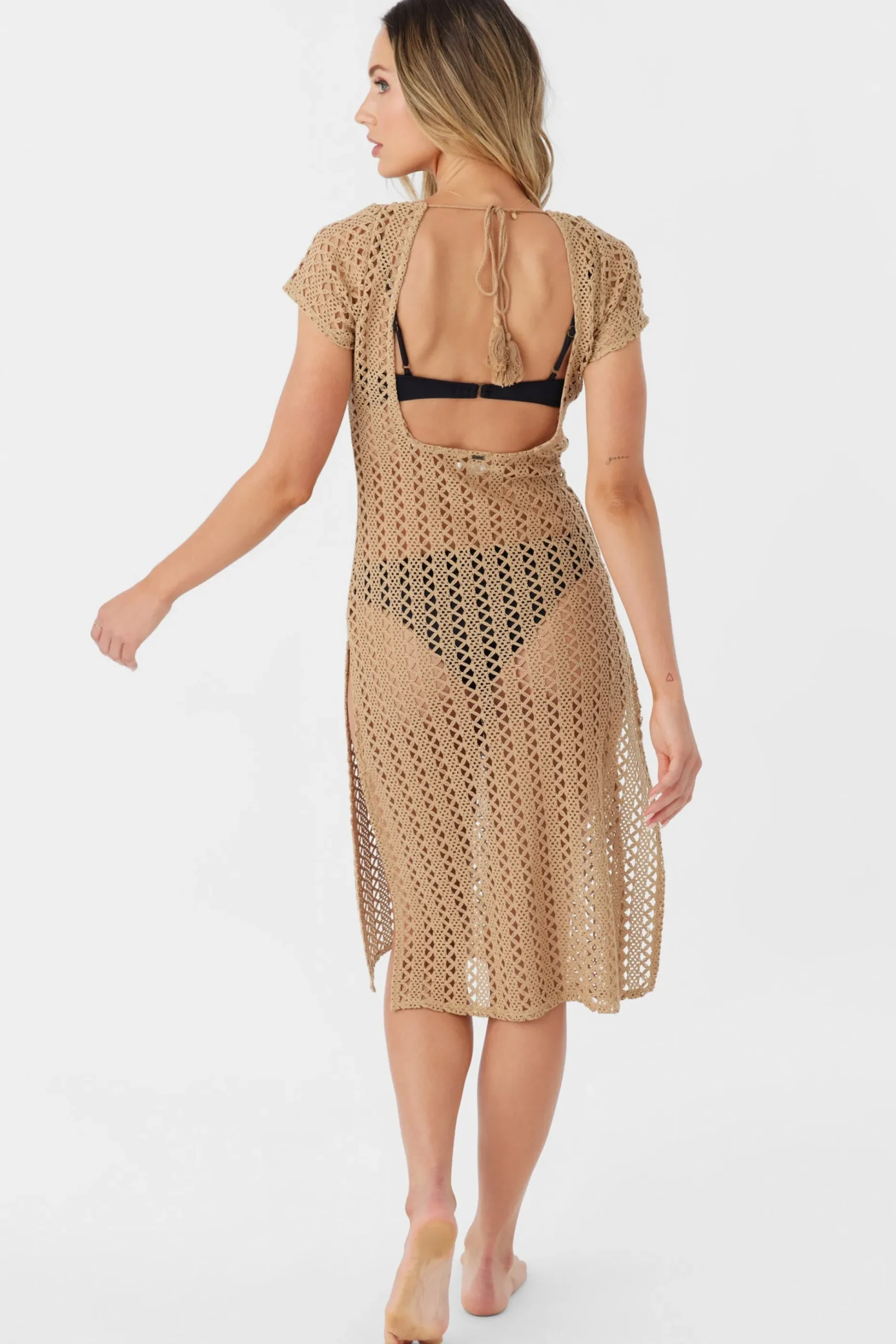 NINA MIDI CROCHET LACE COVER-UP DRESS