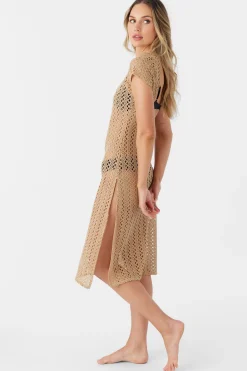 NINA MIDI CROCHET LACE COVER-UP DRESS