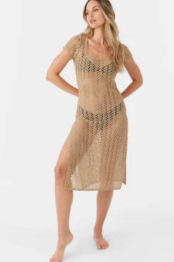 NINA MIDI CROCHET LACE COVER-UP DRESS