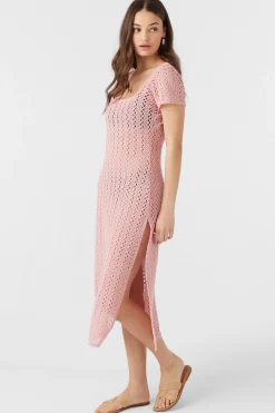 NINA MIDI CROCHET LACE COVER-UP DRESS