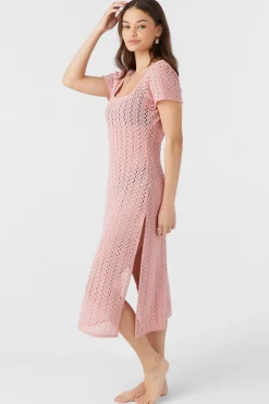 NINA MIDI CROCHET LACE COVER-UP DRESS