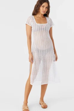 NINA MIDI CROCHET LACE COVER-UP DRESS
