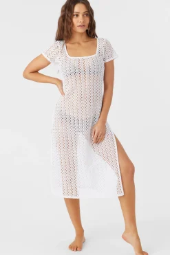 NINA MIDI CROCHET LACE COVER-UP DRESS