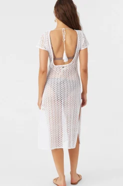NINA MIDI CROCHET LACE COVER-UP DRESS