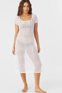 NINA MIDI CROCHET LACE COVER-UP DRESS