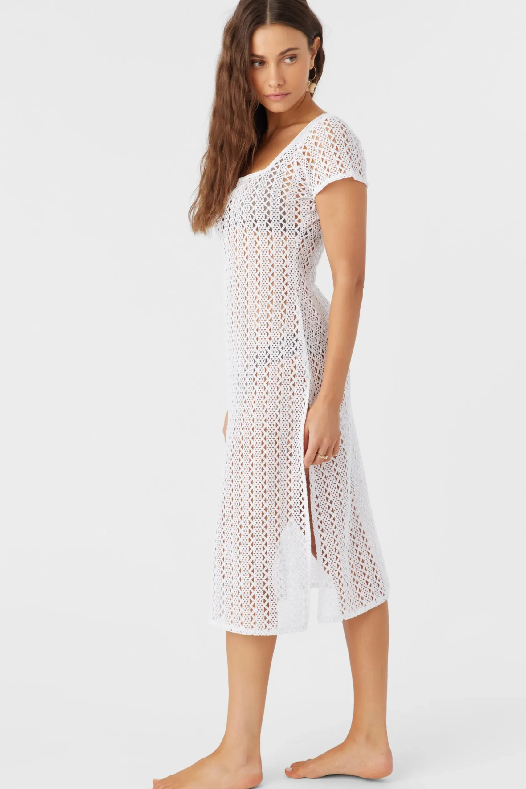 NINA MIDI CROCHET LACE COVER-UP DRESS