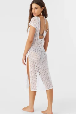 NINA MIDI CROCHET LACE COVER-UP DRESS