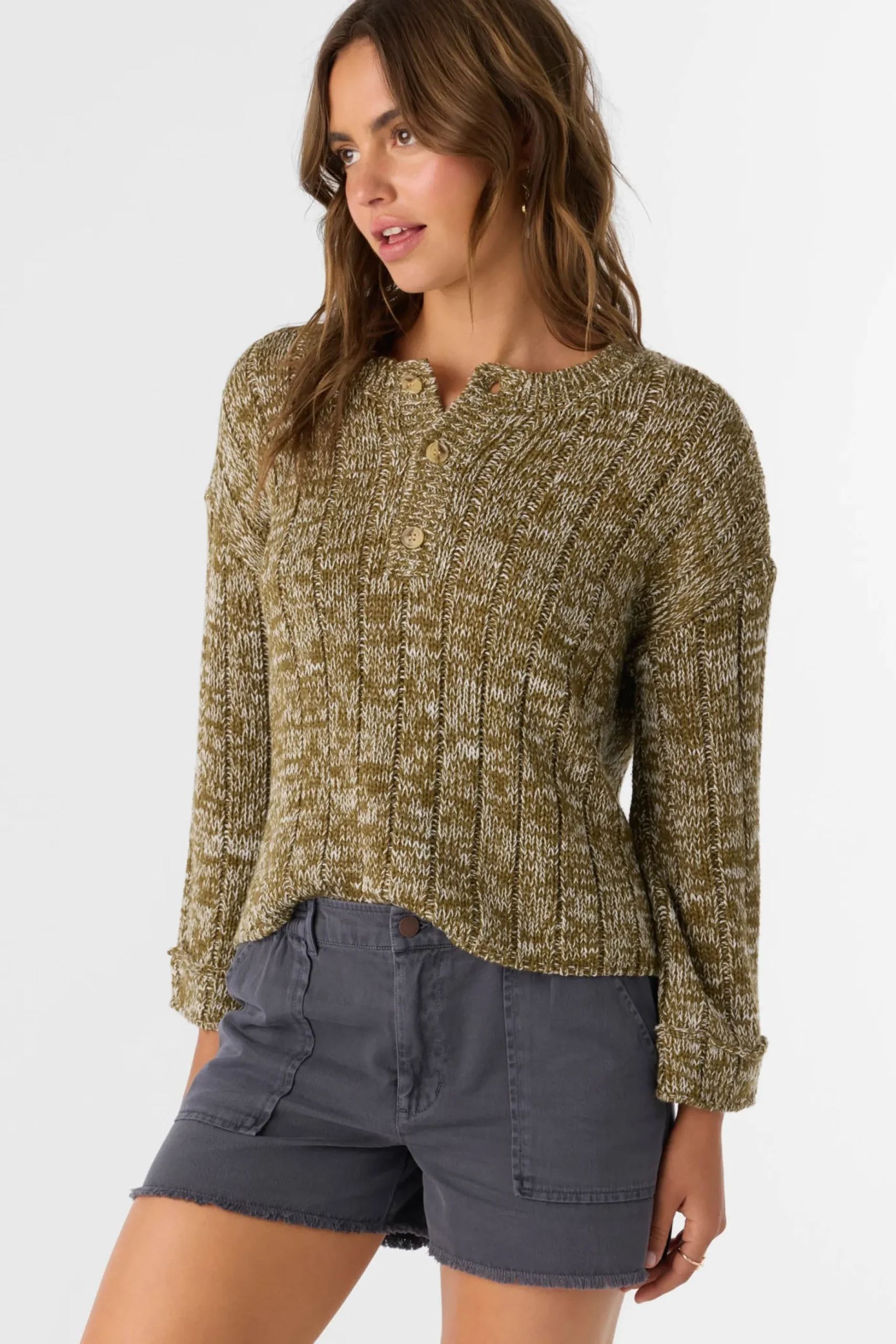 OCEANFRONT HENLEY LONG SLEEVE SWEATER