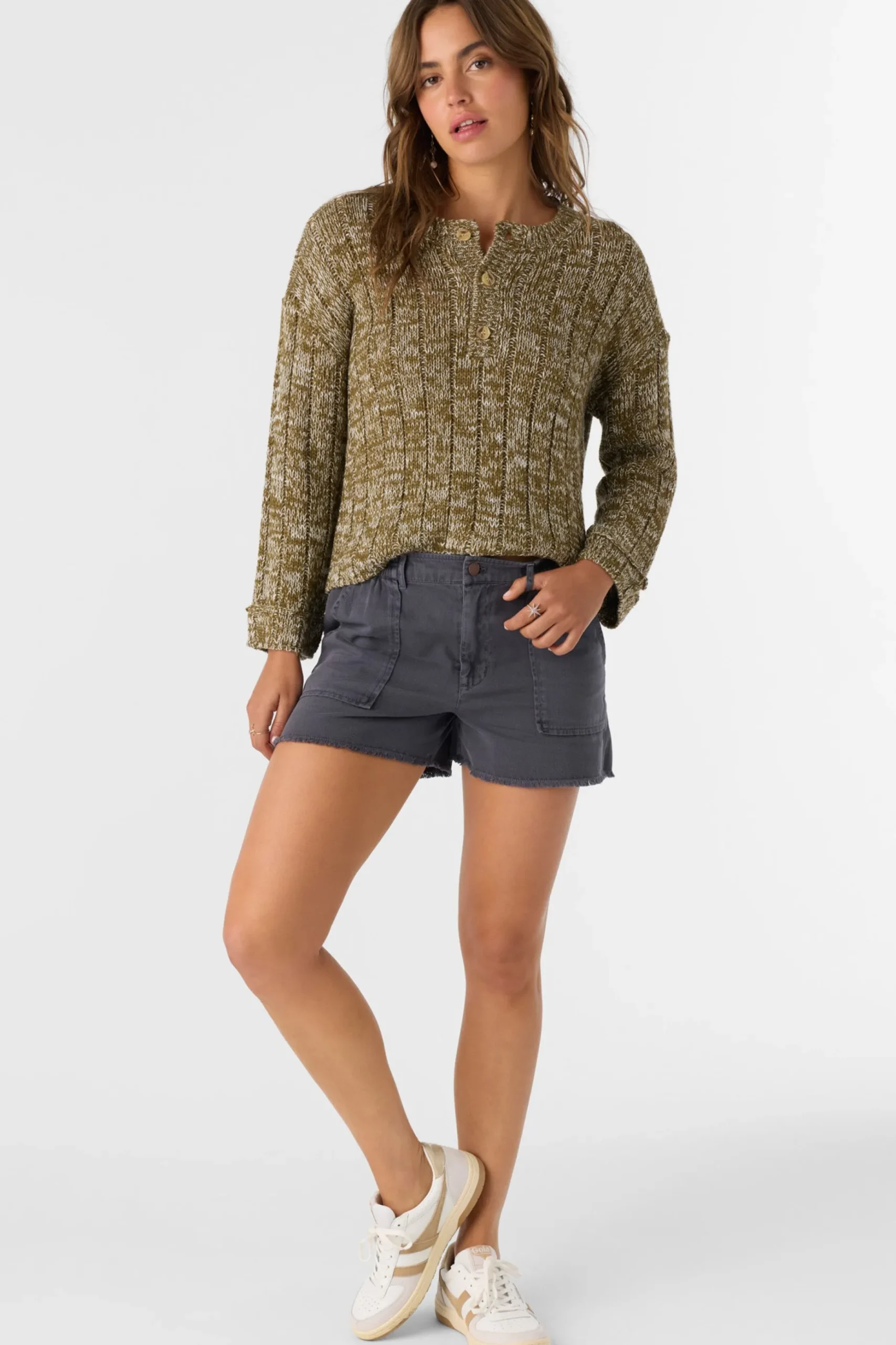 OCEANFRONT HENLEY LONG SLEEVE SWEATER