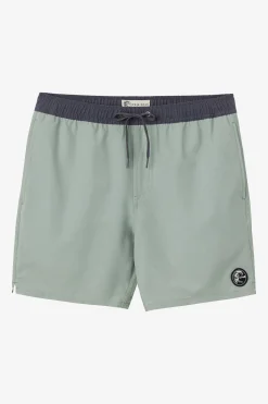 O'RIGINALS SOLID ELASTIC WAIST 16" SWIM TRUNKS