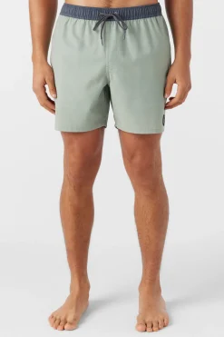 O'RIGINALS SOLID ELASTIC WAIST 16" SWIM TRUNKS