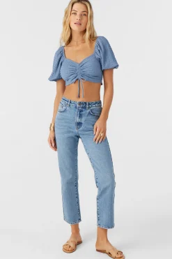 POLLY TEXTURED KNIT CROP TOP