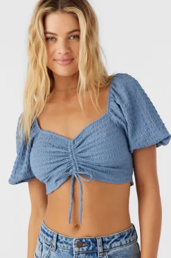 POLLY TEXTURED KNIT CROP TOP