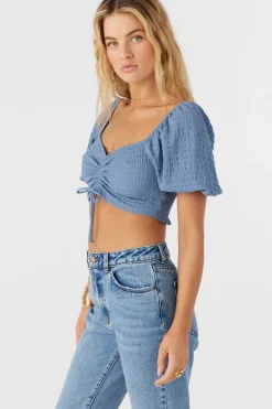 POLLY TEXTURED KNIT CROP TOP