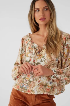 RIVER SOFIA FLORAL LONG SLEEVE TOP