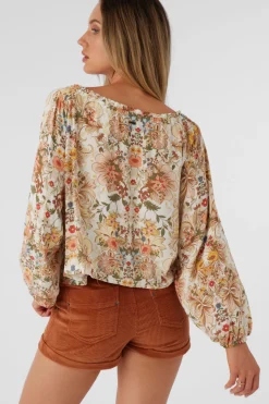 RIVER SOFIA FLORAL LONG SLEEVE TOP
