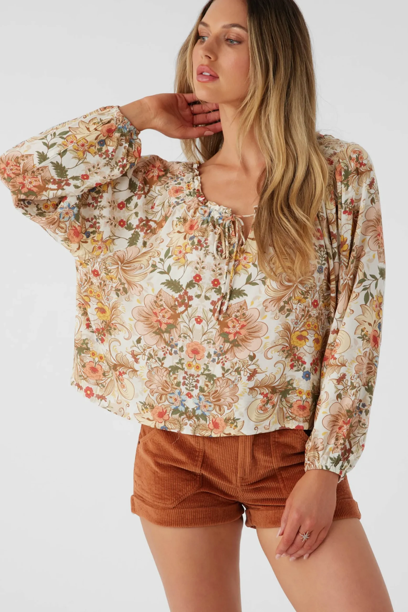 RIVER SOFIA FLORAL LONG SLEEVE TOP