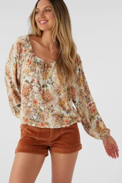 RIVER SOFIA FLORAL LONG SLEEVE TOP