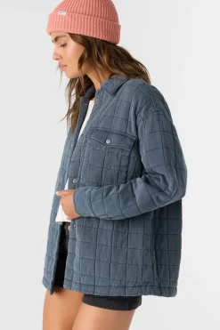 RYA QUILTED OVERSIZED FIT SNAP FRONT JACKET