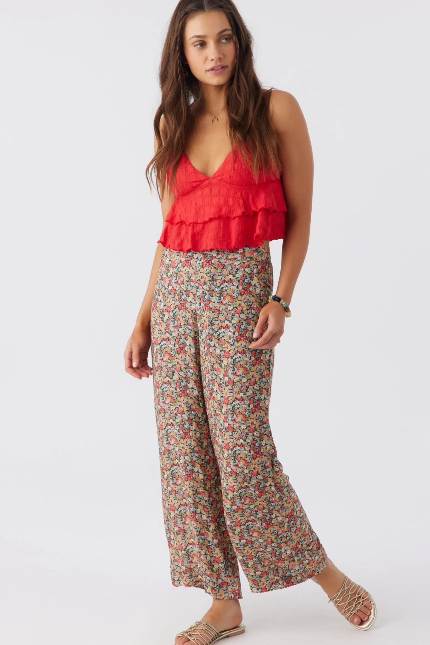 RYLAN EDEN DITSY WIDE LEG PANTS
