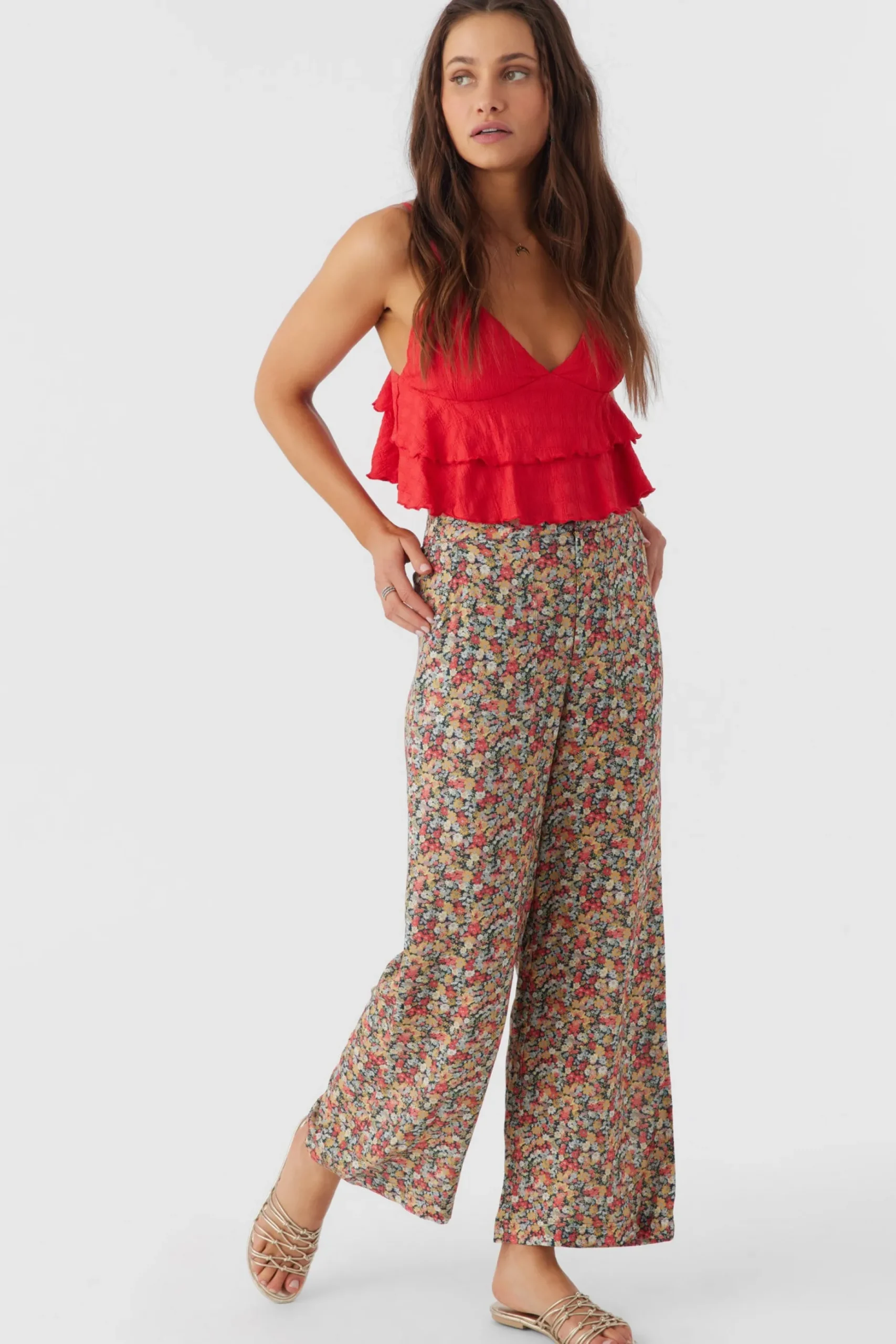 RYLAN EDEN DITSY WIDE LEG PANTS