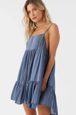 SALTWATER ESSENTIALS RILEE STRIPED COVER-UP DRESS