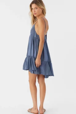 SALTWATER ESSENTIALS RILEE STRIPED COVER-UP DRESS