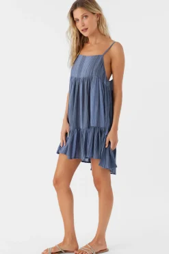 SALTWATER ESSENTIALS RILEE STRIPED COVER-UP DRESS