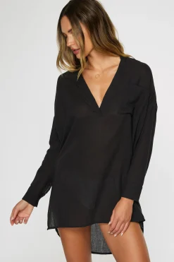 SALTWATER SOLIDS BELIZIN COVER-UP TUNIC