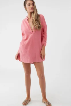 SALTWATER SOLIDS BELIZIN COVER-UP TUNIC