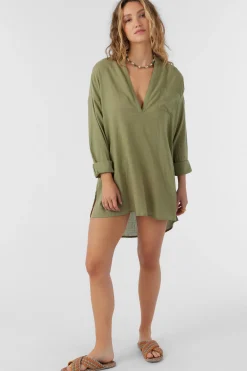 SALTWATER SOLIDS BELIZIN COVER-UP TUNIC