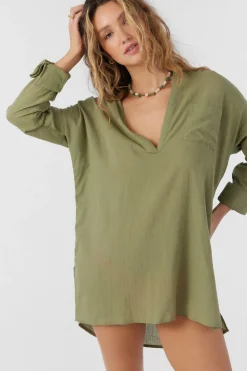 SALTWATER SOLIDS BELIZIN COVER-UP TUNIC