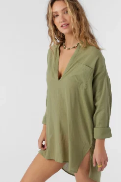 SALTWATER SOLIDS BELIZIN COVER-UP TUNIC