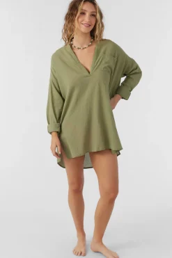 SALTWATER SOLIDS BELIZIN COVER-UP TUNIC