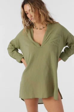 SALTWATER SOLIDS BELIZIN COVER-UP TUNIC