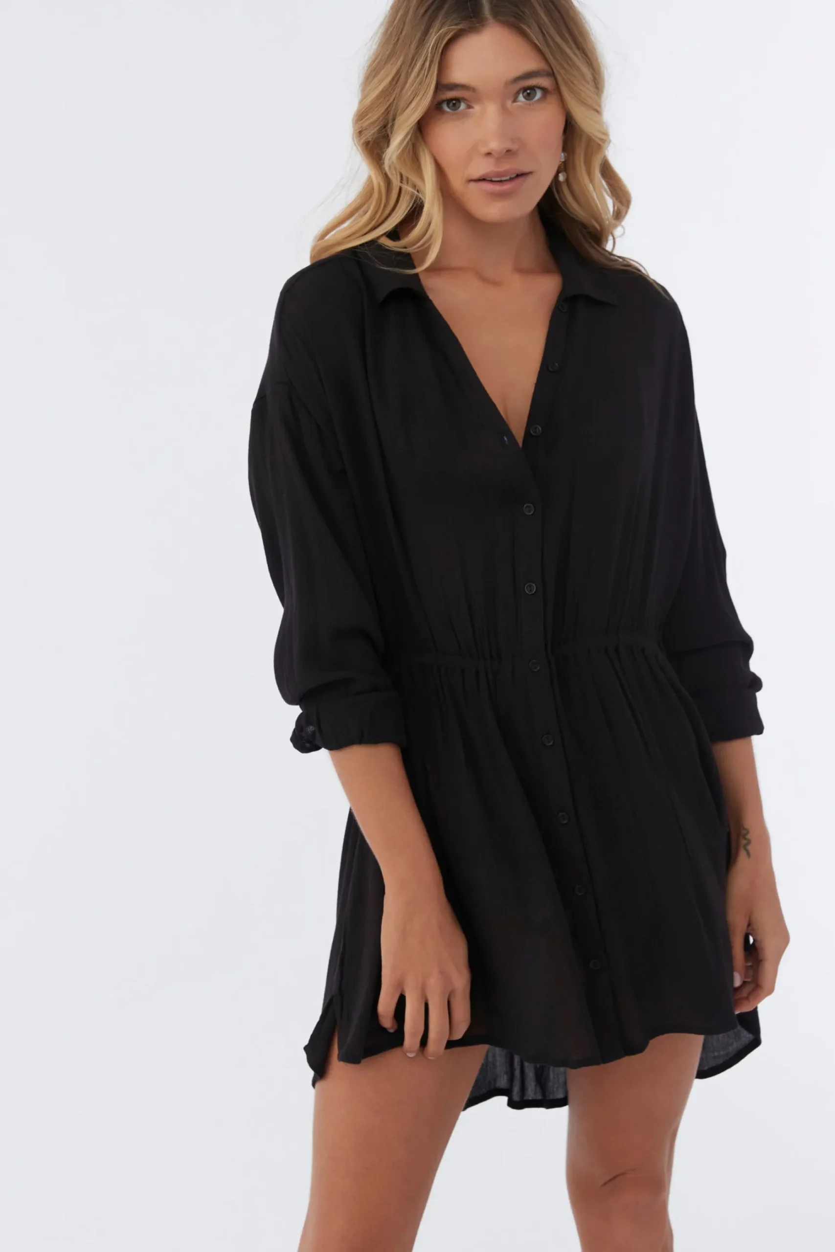 SALTWATER SOLIDS CAMI SWIM COVER-UP